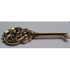 Vintage Universal Skeleton Furniture Cabinet Key Lock Polished Solid Brass Plated 3"