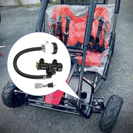 CILOYU KT196 Brake Master Cylinder Assembly Compatible with Coleman 196cc KT196 200GK Go Kart Go Cart Powersports Parts with Brake Caliper Pads Kit Accessories Black