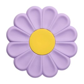 2 Pack Silicone Trivet for Hot Pots and Dishes, 6.7 Inch Daisy Anti-Slip Flexible Pot Holders Hot Pads, Heat Resistant Mat Multi-Use Creative Placemat, Hot Pads for Kitchen(Purple)