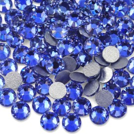 Glass Rhinestones, Large Capacity, Approx. 1,300 Grains, Deco Stone, Nail Parts, Glass Stone, Decoration, Resin, Handmade (SS20/Approx. 0.19 inches (4.7 mm), Sapphire Blue)