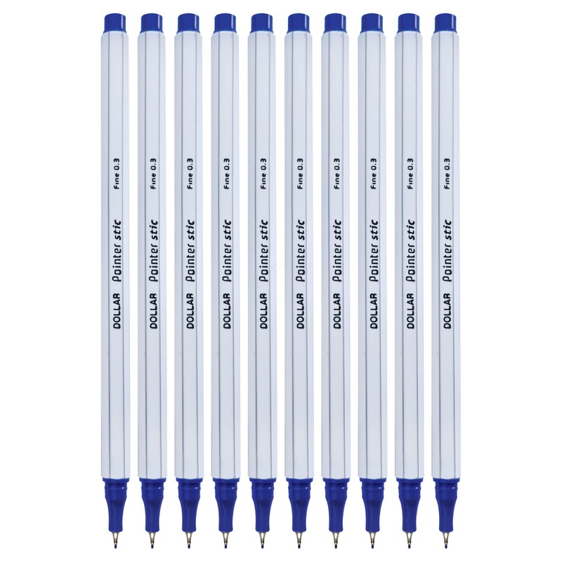 DOLLAR XFine Fineliner Pens, BLUE, Ultra Fine Point (0.3mm), Pack
