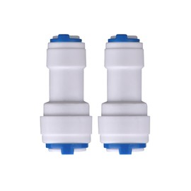Water Inlet Pipe Connection Quick Connection Water Filter Fitting Adapter for Reverse Osmosis and Water Filter, Drinking Water Tap, Side-by-Side Fridge (1/4 to 3/8 Inch)