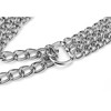 Silver Dog Choker Collar,3 Rows Stainless Steel Dog Chain Chew
