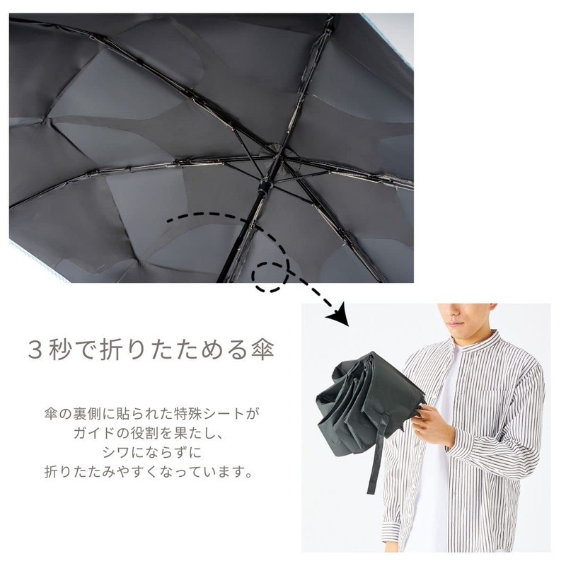 Moonbat 10298 3 Second Urawaza Slim, Lightweight, Folding Umbrella, UV