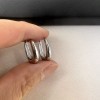 Small Oval Silver Hoop Earrings for Women