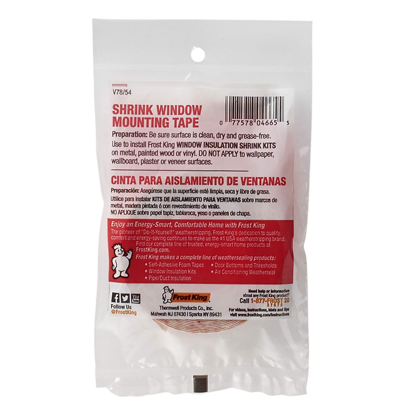 Frost King Double Face Mounting Tape, 1/2"x54' - For 3