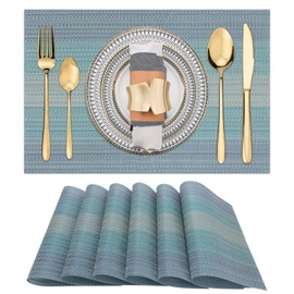 Manteles Individuales para Mesa 6 Piezas, Tapetes para Mesa de Comedor Antideslizante, Resistente al Calor, Individuales para Mesa PVC,Fácil de Limpiar y Lavable,para el Restaurante,Cocina,Hotel(Auzl)