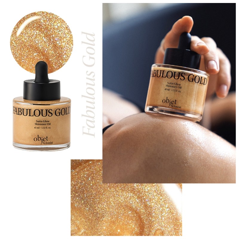 OBJET BY KUNDAL Satin Glow Shimmer Oil 45ml, Type:Santal Rose