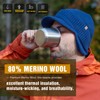 TOP-EX Waterproof 80% Merino Wool Peaked Beanie Hat Men with