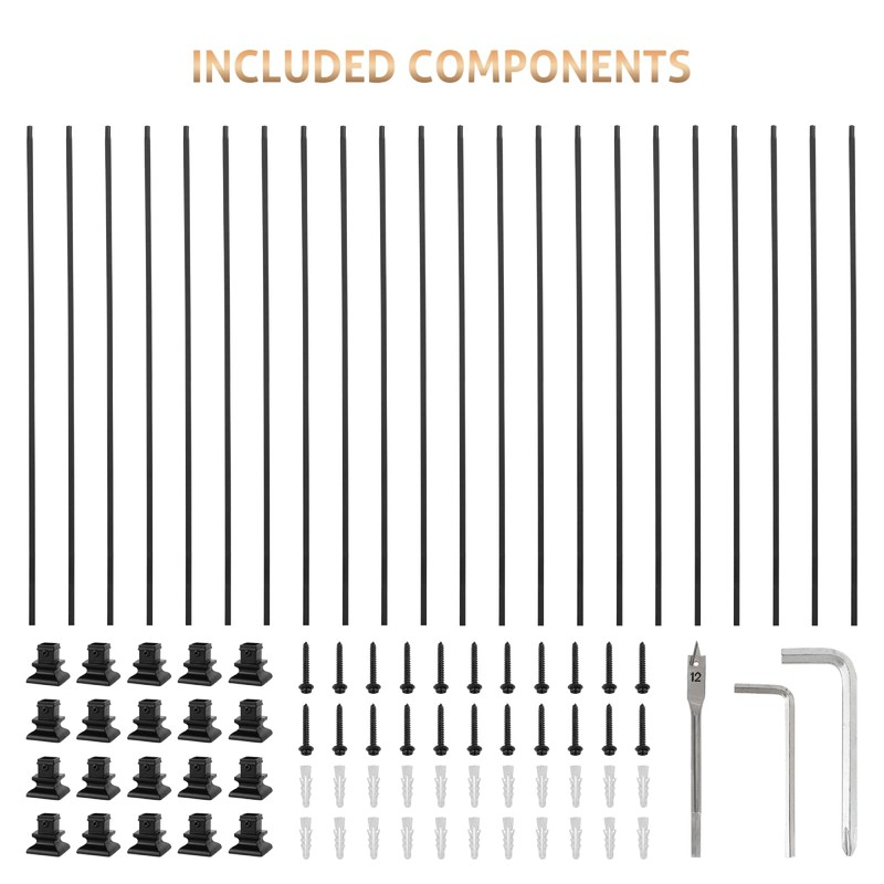 WICHEMI 20 Pack Balusters for Staircase Interior, 44" x1/2" Stair