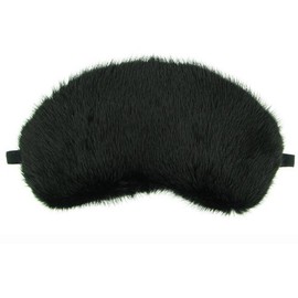 MinkgLove Black Mink Fur Eye Mask