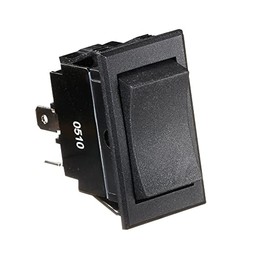 RV Designer S221, Rocker Switch, 20 Amp, 4 Terminals, Momentary On / Off / Momentary On, DPDT, Black, DC Electrical