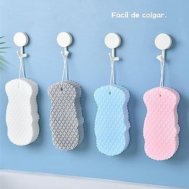 Esponja baño,esponja de ducha corporal para exfoliante,limpia y exfolia a profundidad tu piel,uso diario ultra suave esponja exfoliante corporal,exfoliante de spa,piel muerta,reutilizable(4 piezas)
