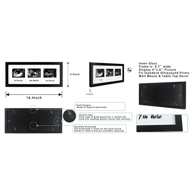 IHEIPYE Triple Sonogram Pregnancy Frame – Baby Ultrasound Picture Frame