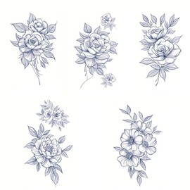 MIR WAY instant tattoo sticker semi-permanent henna tattoo sticker 5-piece set, 1 piece, MWD-C 5-piece set / MIR WAY 인스턴트 타투스티커 반영구 헤나 문신스티커 5종세트, 1개, MWD-C 5장세트