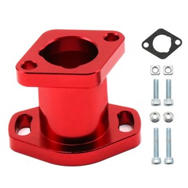 Racing Intake Pipe Mainfold CNC Aluminum Motorcycle Carburetor Intake Manifold for VM22 PZ19 PZ26 Predator 212cc 196cc 6.5HP GX160 GX200 OHV Clone Engines Mini Bike Go Kart (Red)
