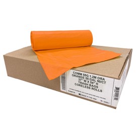 Ultrasac Heavy Duty 55 Gallon Orange Trash Bags - (Value 50 Pack) - 1.5 MIL equivalent Industrial Strength Plastic 37" x 54" for 50-55 Gal Cans -Fits Toter, Rubbermaid Brute, Carlislie Bronco etc.