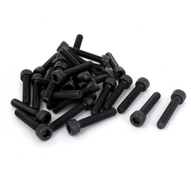 uxcell M5 x 25mm 12.9 Alloy Steel Hex Socket Head Cap Screws Bolt Black 30pcs