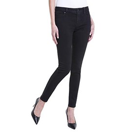 Liverpool Womens Abby Skinny Silky Soft Pants, Black Rinse, 4