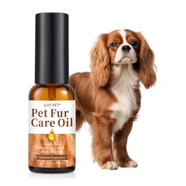 GJYC PET Fur Care Oil - Tangle Remover, Shiny Coat, Soothing Skin with Collagen & Natural Oils - Relaxing Massage Oil for Dogs & Cats - Wildflower Aroma, Leave-in Formula