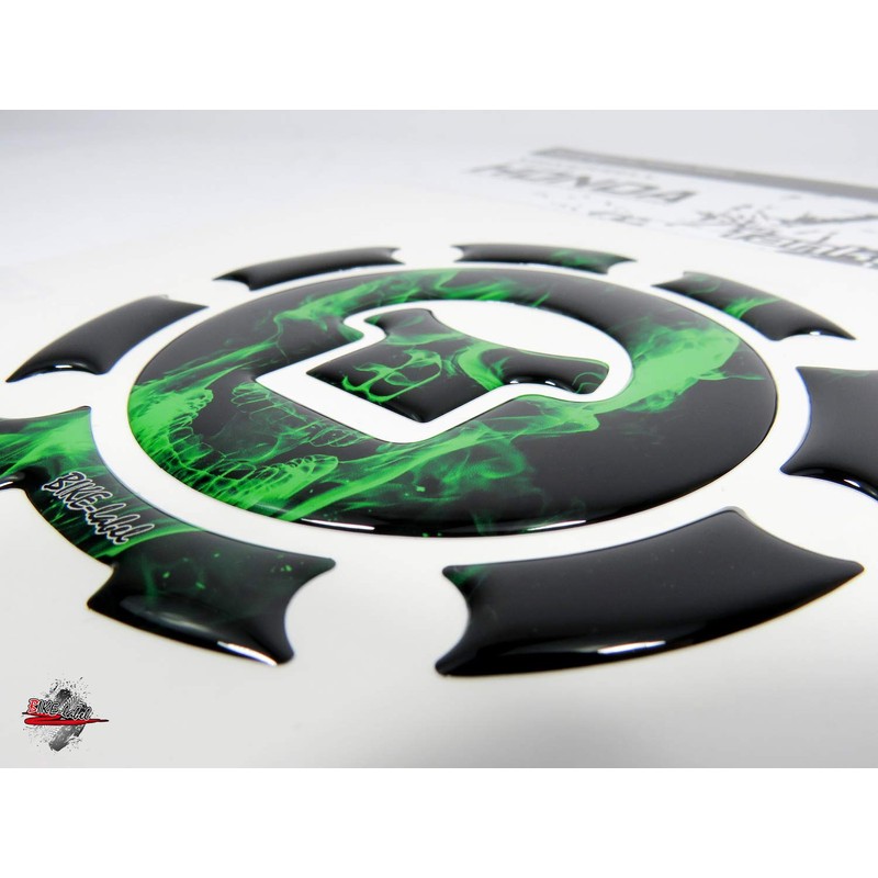 Fuel cap 3D Pad Ghost Green Skull/Flames Green – 600012