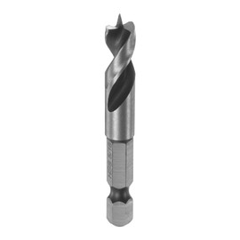 sourcing map Brad Point Drill Bits 5/16" Dia 1/4" Hex Shank Stubby Drill Bit High-Speed Steel 1.34" Working Length Spiral Twist Drilling Tool for Woodworking Plywood Plastic