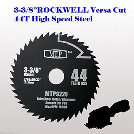 MTP Pack of 3 3-3/8 Inch Wood/Metal Circular Saw Blade for Rockwell Versacut Versa Cut Rk3440k, Makita 3-3/8" Cordless Sh01w 12v Craftsman Nextec Saw