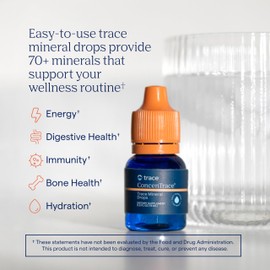 Trace Minerals ConcenTrace Trace Mineral Drops | Supports Energy, Digestion, Bone Health & Hydration, 70+ Ionic Trace Minerals w/Magnesium, Chloride & Potassium | Keto, Vegan & Non-GMO | 6 Servings