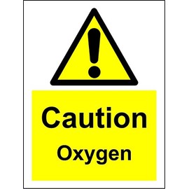 Caution Oxygen - Safety Sign - 1.2mm rigid plastic 200mm x 150mm