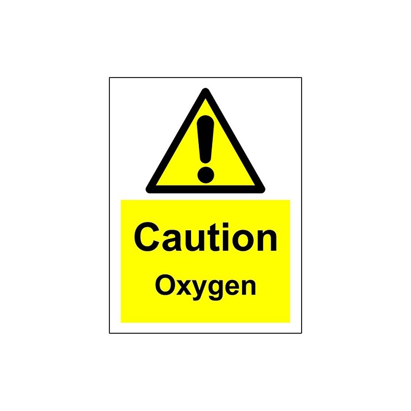 Caution Oxygen - Safety Sign - 1.2mm rigid plastic 200mm