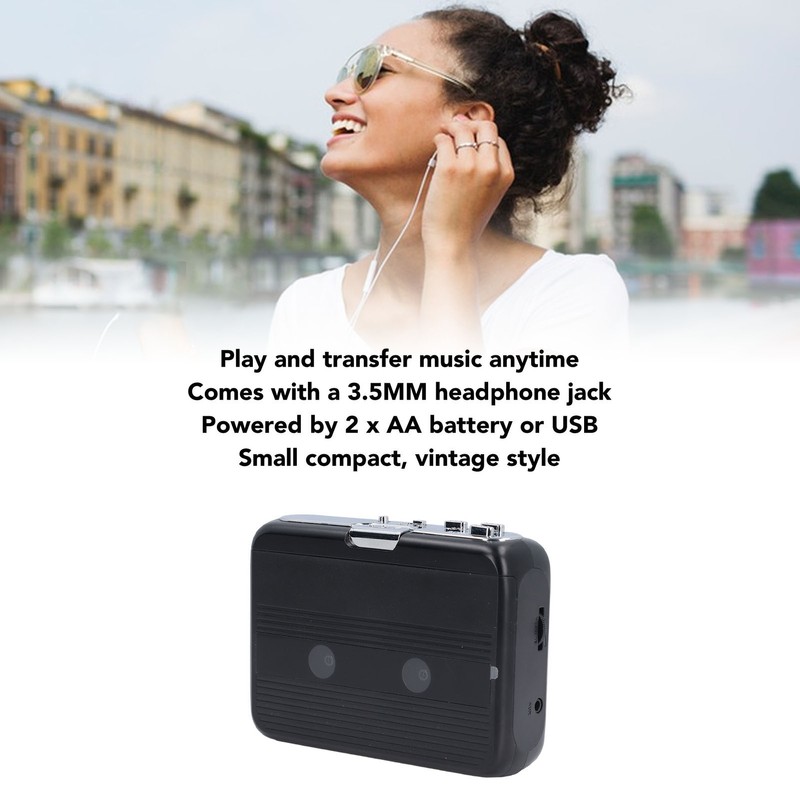 Bluetooth Cassette Player USB Or AA Battery Powered 3.5mm Jack