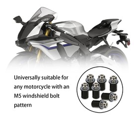 CGEAMDY 10 Pieces Windscreen Bolt Kit, Universal Windshield Modified Screw, Motorcycle Fixing Screw, Multifunctional Car Accessories, Windshield Installation Kit, for Most Motorcycles(Silver)