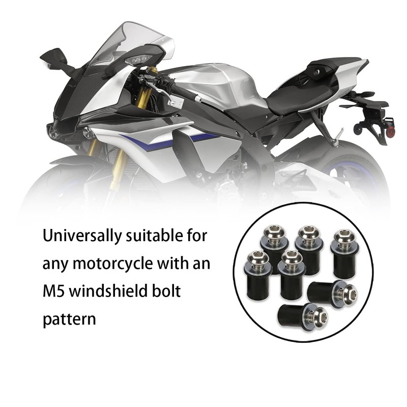 CGEAMDY 10 Pieces Windscreen Bolt Kit, Universal Windshield Modified Screw,
