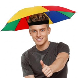 NiceNaiils Cappello Ombrello, Cappuccio Mani Libere Fascia Elastica Protezione UV da Testa Pesca Campeggio Giardinaggio Golf