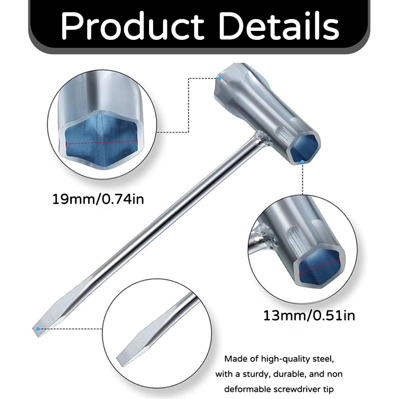 ZFRITP Spark Plug Wrench, Chainsaw Wrench, 13 mm x 19