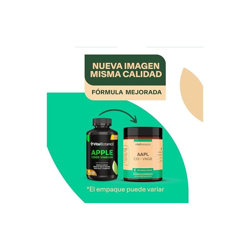 Apple Cider Vinegar Vinagre Sidra de Manzana, Acido Folico y