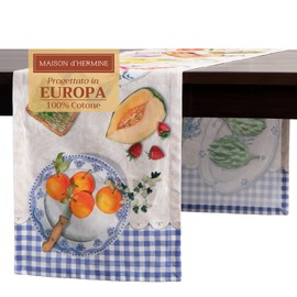 Maison d' Hermine Spring/Summer Table Runner for Parties, Dinner, Holidays, Kitchen, 100% Cotton - Gourmand (50 cm x 150 cm)