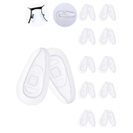 MYCOURAG 10 Pairs Srew in Silicone Rubber Nose Pads,14mmx8mmx3mm Replacement Nose Pieces for Eyeglasses,Glasses,Sunglasses