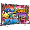 DePhoto 7x5Ft Graffiti Backdrop 80s 90s Hip Hop Themed Party