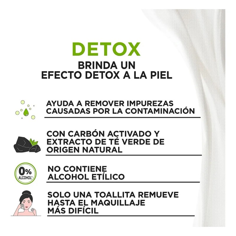 Toallitas Desmaquillantes Pond's Detox - 25 Unidades **