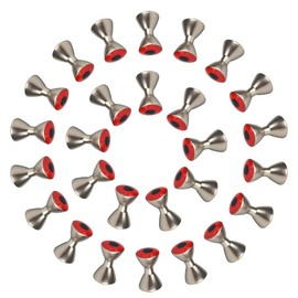 MUUNNN 50pcs Dumbbell Eyes Fly Tying, Fly Tying Eyes Realistic Brass Fly Tying Barbell Eyes(4.0mm,Red)