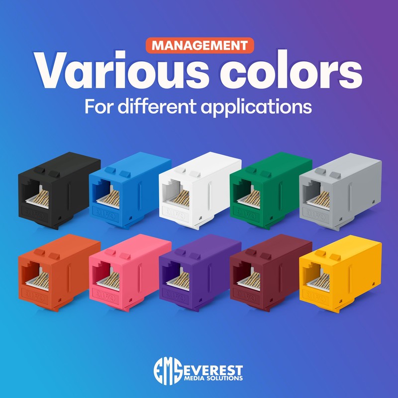 Everest RJ45 CAT6 Keystone Coupler in Green (12-Pack) - RJ45