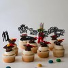 Gyufise 24Pcs Black Prom Cupcake Topper Prom Decorations for Party