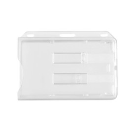 WEBBOMB® ID Card Holder Double Card Holder Transparent for 1-2 ID Cards Made of Hard Plastic for Business ID Cards EC Cards Tickets Work ID Cards Ski Pass