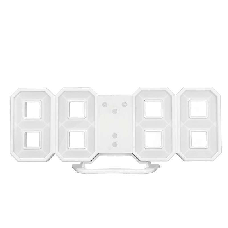 3D LED Digital Clock Dimmable Snooze Time Memory 12/24 Date