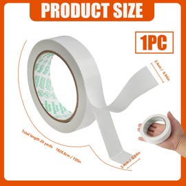 Jecdfs 1 x Tape for Ironing, 20 m Length and 2.5 mm Width, Seam Tape for Iron, Ironing Tape for Curtains, Shorten Curtains Without Sewing, for Stabilising and Reinforcing Fabric Edges, Washable