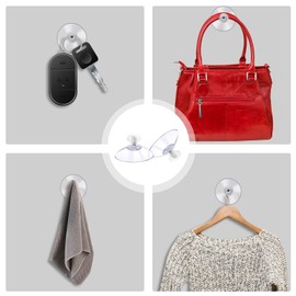 Suction Cups with Thread and Knurled Nut, Pack of 6 Versatile Suction Cups, Extra Strong PVC Transparent Rubber Suction Cups for Windows, Glass, Rubber with Metal Screw Nut, Diameter 40 mm