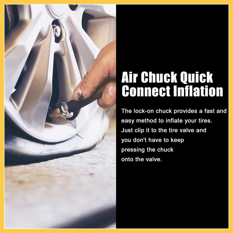 REPAIROCK 1 Pcs 23.6" Flexible Tire Inflator Hose Adapter M6