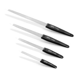 Otto Herder manicure Solingen Sapphire Nail File 3.5 / 5 / 6 / 7 Inch with Black Handle Coarse and Fine Leaf Pack of 4