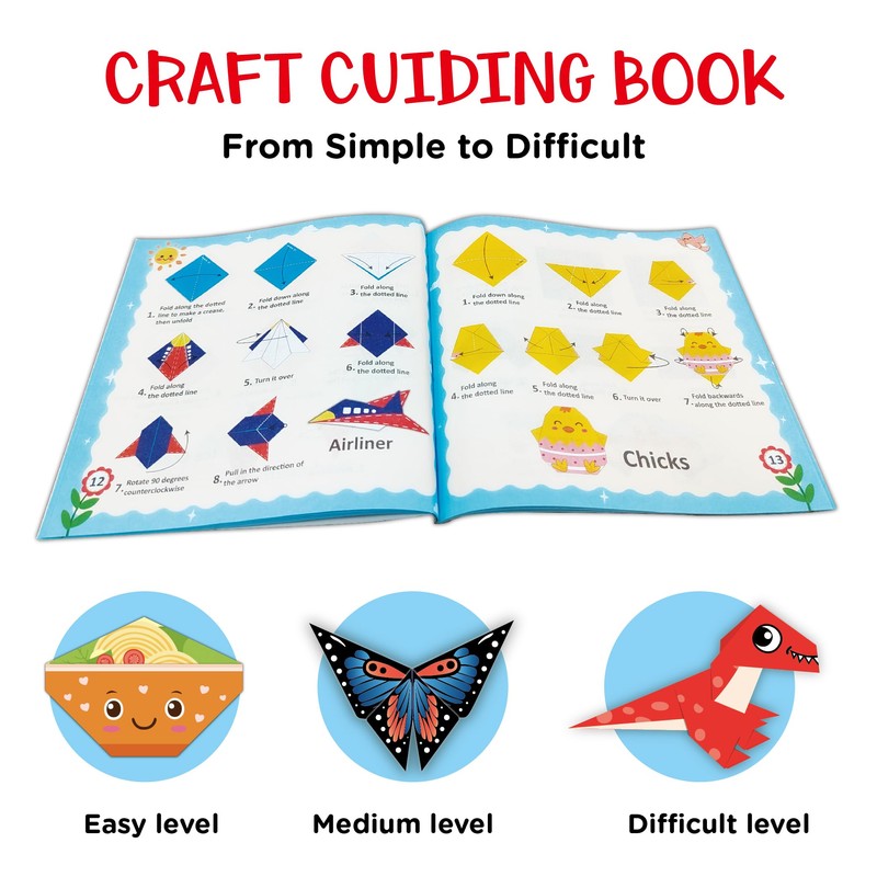 Origami Kit for Kids Ages 5-8 8-12, 100 Sheets Double